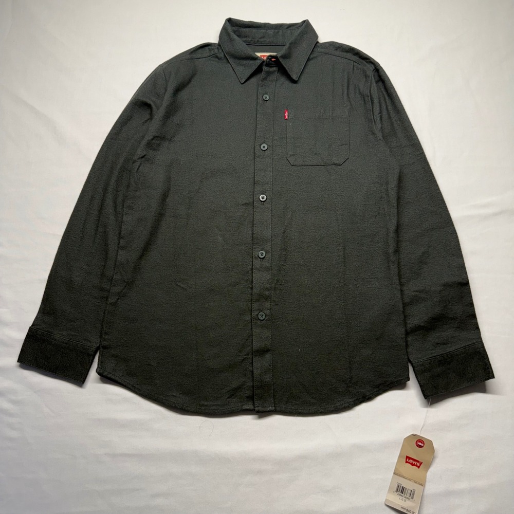 Levi's Charcoal Button Up Shirt Youth L NWT $40 Minimalist Streetwear Classic